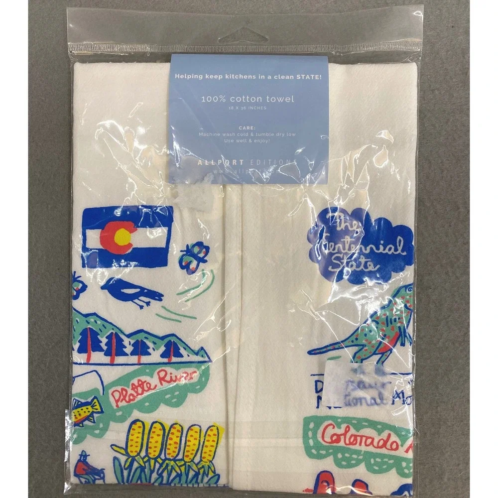Julia Gash Statescapes Colorado Kitchen Towel 100% Cotton 18x36 New